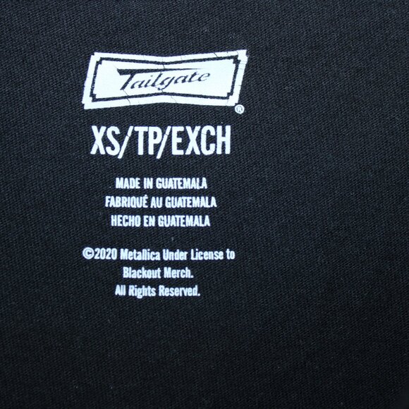 Metallica Logo T-Shirt Mens Size M Medium Black American Eagle Tailgate 2020 Tee - Picture 5 of 5